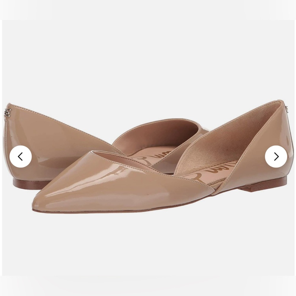 Sam Edelman Nude Patent Pointed-Toe D'Orsay Flats